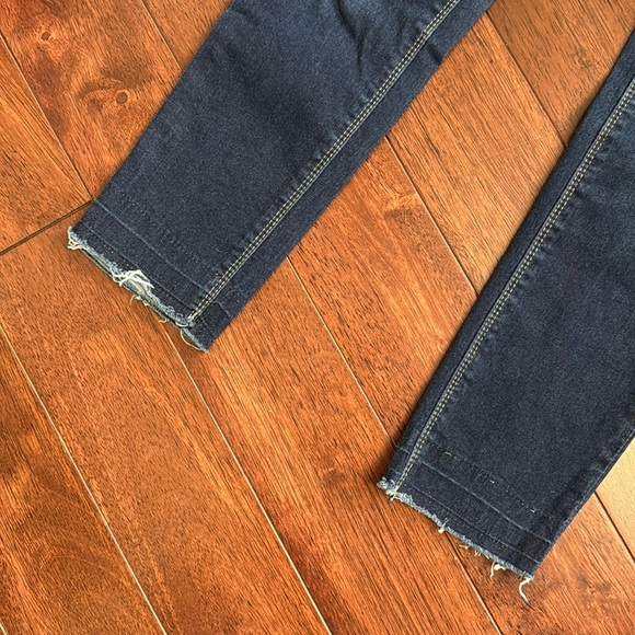 Hudson Denim Raw Cuff Blue Stretch Skinny 5 Pocket Jeans 12 - Picture 4 of 8